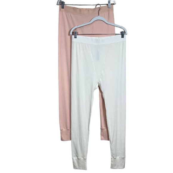 SKIMS Bundle 2 Logo Pointelle Leggings Bone Quartz Women’s 2X - Picture 3 of 14